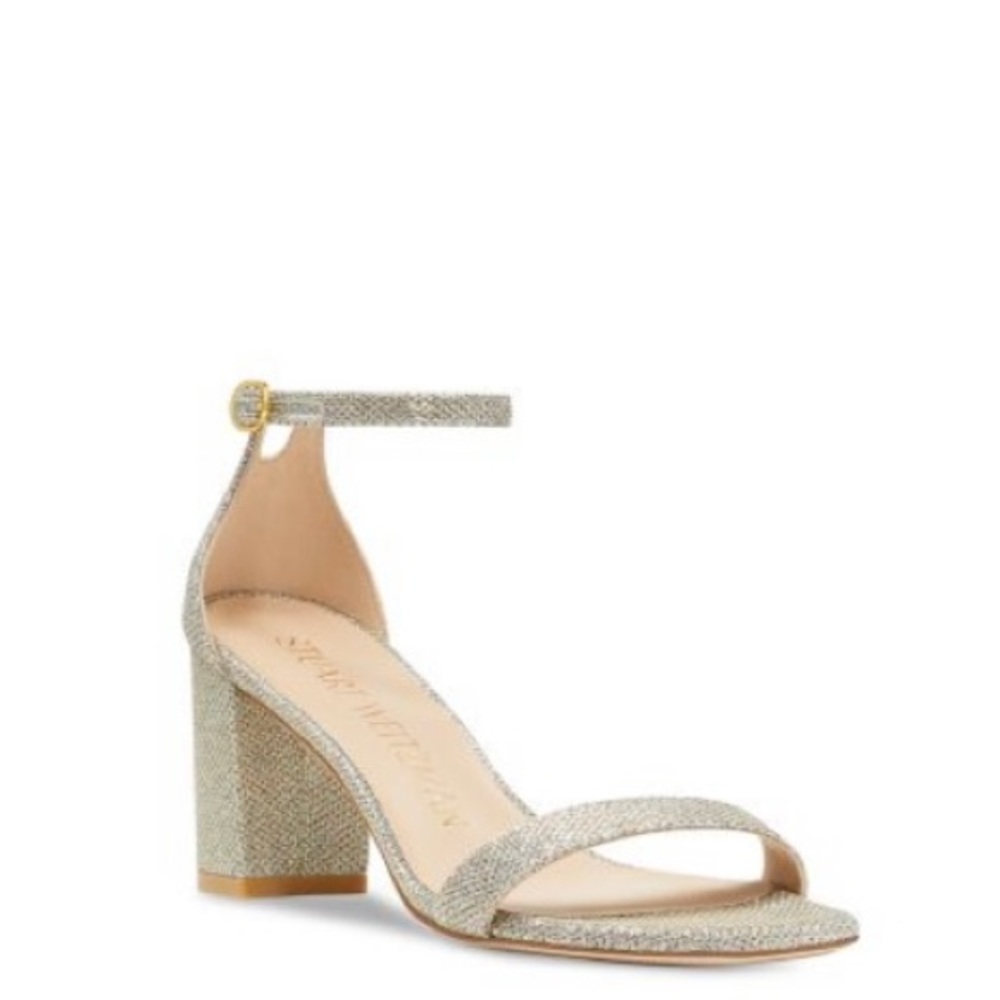 Stuart Weitzman
Women's Nudistcurve Block
Heel Sandals
Platino, 7.5